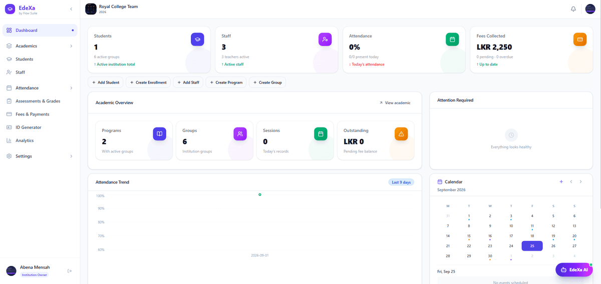 EdeXa Dashboard